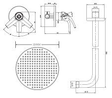 Душевой комплект скрытого монтажа ESKO Set_3in1