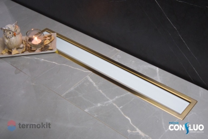 Душевой лоток Pestan Confluo Premium Line 950 White Glass Gold золото/белый глянец 13100126
