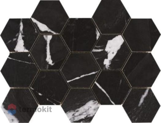 Керамогранит Pamesa CR Lux Malla Hex Iliria Nero мозаика 32,5х22,5