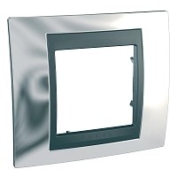 Рамка Schneider Electric UNICA Top 1-пост металл хром глянцевый графит MGU66.002.210
