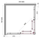 Душевая кабина BELBAGNO UNO-CAB-A-2-TOP 2250х800х800 Хром