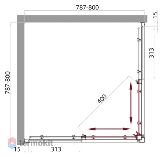 Душевая кабина BELBAGNO UNO-CAB-A-2-TOP 2250х800х800 Хром