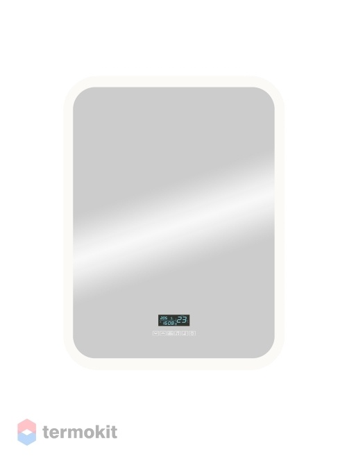 Зеркало Континент Glamour 70 с подсветкой, подогревом, музыкальным блоком белый ЗЛП451