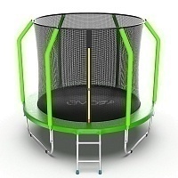 Батут с внутренней сеткой и лестницей Evo Jump Cosmo 8ft (Green)