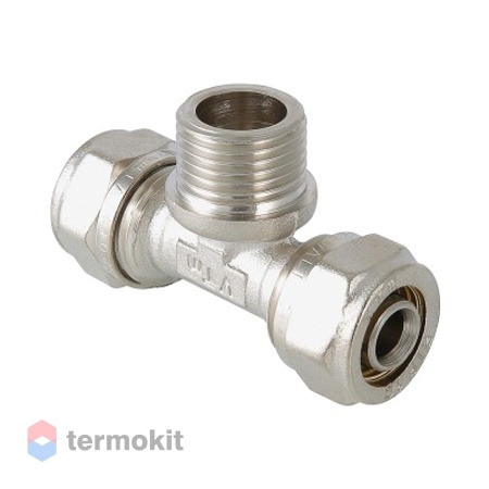 Фитинг обжимной тройник с переходом на наружную резьбу Valtec 26 x 3/4"