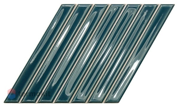 Керамическая плитка Wow Spike Bars B Peacock Blue настенная 15x25,9