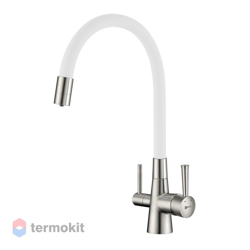 Смеситель для кухни Lemark Comfort никель LM3075BN-White