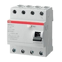 УЗО ABB FH204 AC-63/0,03 4-х полюсное 63A 30mA 4 модуля Артикул: 2CSF204004R1630
