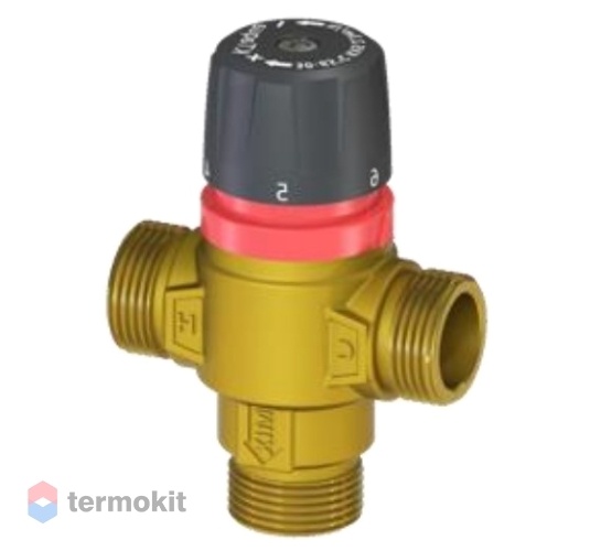 ROMMER Термостатический смесительный клапан для систем отопления и ГВС 3/4" НР 30-65°С KV 1,8 (центральное смешивание)