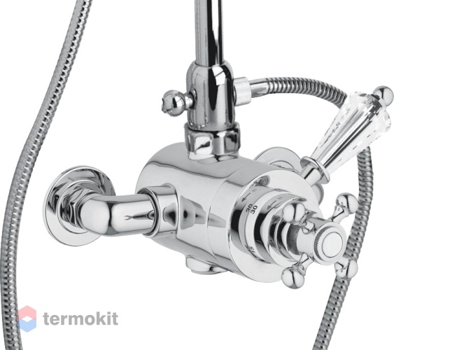 Смеситель для душа термостатический Cezares Vintage хром, ручка Swarovski VINTAGE-D-T-01-Sw