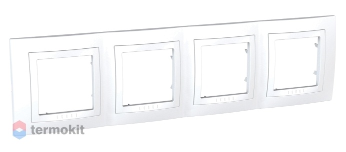 Рамка 4 поста с декоративным элементом Schneider Electric UNICA белая MGU2.008.18