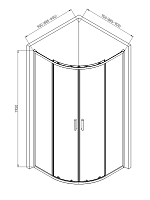 Душевой уголок AQUAme 1950x900x900 хром AQM3801F-9