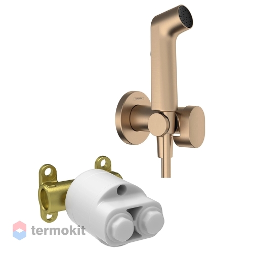 Встраиваемый смеситель с гигиеническим душем Hansgrohe Bidette бронза ...
