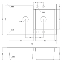 Мойка для кухни EMAR Quartz оникс EMQ-2800.Q Оникс