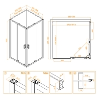 Душевой уголок RGW Classic CL-34B 1850x1000x1000 черный 32093400-14