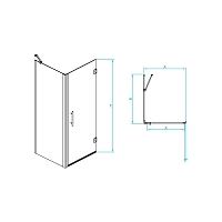 Душевой уголок RGW Hotel HO-045B (HO-011B + Z-050-2B + O-204B) 800x800x1950 черный 350604588-014