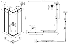 Душевой уголок Vincea Ultima 2000x1000x1000 вороненая сталь VSS-7UL1010CLGM