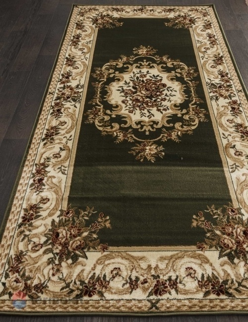 Ковёр Merinos Olympos 100x200 прямоугольный зелёный/кремовый d057