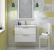 Тумба под раковину Kerama Marazzi PIANO 75 подвесная белый глянец PI.F.75\WHT