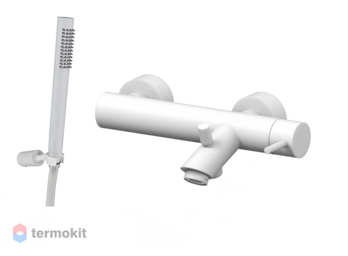 Смеситель для ванны и душа Paffoni LIGHT Белый матовый LIG023BO