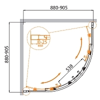Душевой уголок Cezares Molveno 1950x900x900 оружейная сталь MOLVENO-R-2-90-C-GM-IV