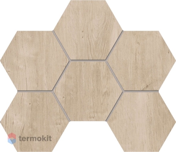 Керамогранит Эстима Soft Wood SF02 Hexagon мозаика 25x28,5 Непол.