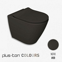 Чаша унитаза напольного Ceramica Althea Cover Rimless Plus+Ton черный матовый 40374R#09