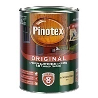 Pinotex Original, кроющая противогрибковая пропитка для защиты древесины с воском,база BW,0,9 л