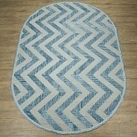 Ковёр Kitroom Sardes 80x150 овальный синий 6214A