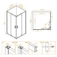 Душевой уголок RGW Classic CL-34B 1850x800x800 черный 32093488-14