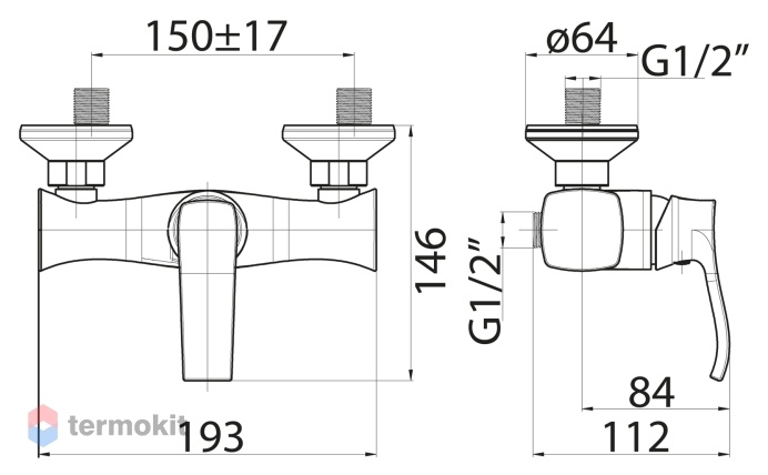 Смеситель для душа BelBagno TRULA TRU-ESDM-CRM
