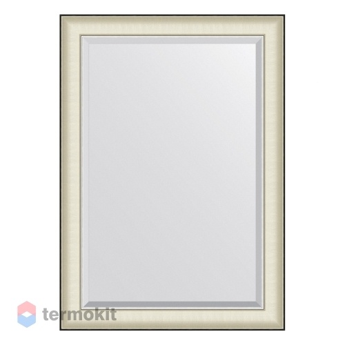 Зеркало с фацетом в багетной раме EVOFORM EXCLUSIVE 74 белая кожа с хромом BY 7452