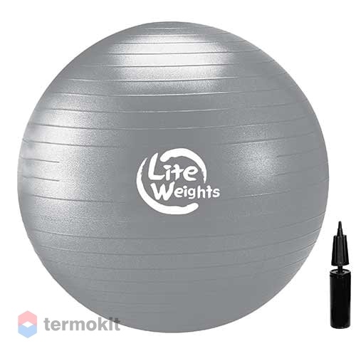 Мяч гимнастический Lite Weights 1868LW 85 см, серебро антивзрыв, с насосом