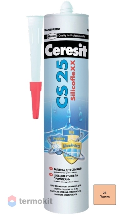 Затирка Ceresit CS 25 силиконовая 28 Персик 280мл