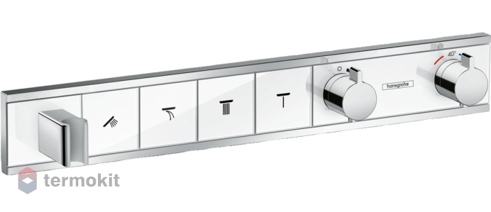 Встраиваемый смеситель для ванны и душа Hansgrohe RainSelect с термостатом для 4 потребителей 15357400