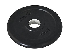 Диск обрезиненный Starfit BB-202 1 кг, d26 мм, стальная втулка, черный