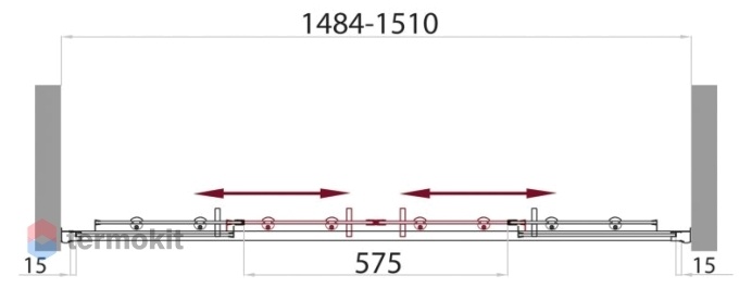 Душевая шторка на ванну BelBagno UNO-VF-2 1500x1450 UNO-VF-2-150/145-C-Cr