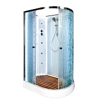 Душевая кабина Deto EM 110x110 Хром (узорчатое стекло) ЕМ1511 L N LED с гм.