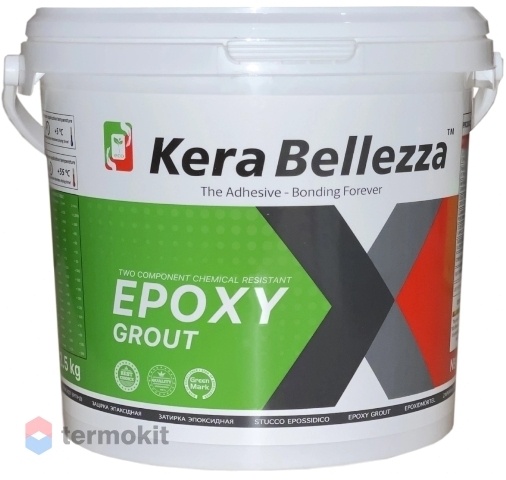 Затирка KeraBellezza Epoxy Grout эпоксидная под колеровку (2,5 кг ведро)