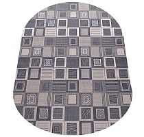 Ковёр Kitroom Флурлюкс (Сизаль) 140x200 овальный серый/синий 51404
