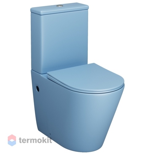 Унитаз напольный Grossman Color с сиденьем микролифт голубой матовый GR-4480BSMS