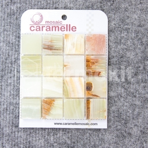 Мозаика Caramelle Mosaic Pietrine 7mm Onice Jade Verde Pol (2,3x2,3) 29,8x29,8