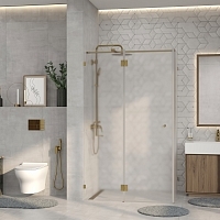 Душевой уголок Wasserkraft Ems 76H 2000x1200x900 (матовое стекло) правый золото 76H07R-MG