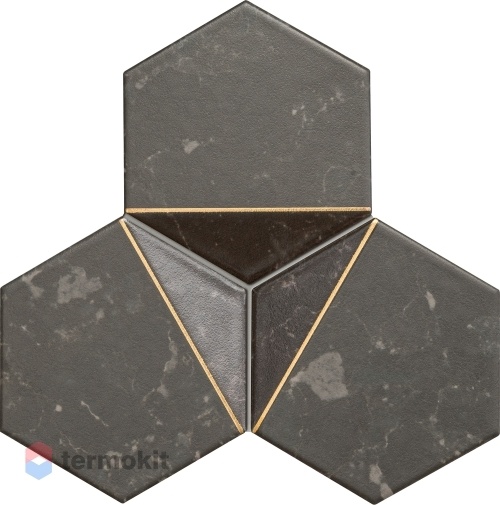 Керамическая плитка Tubadzin Scoria MS-black 1 мозаика 19,2x16,5