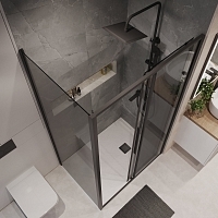 Душевой уголок Niagara Nova 1950x1400x1000 (тонированное стекло) черный матовый NG-85-14TB-TB100-34