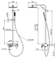 Душевая система TESKA Niagara черный NG3580