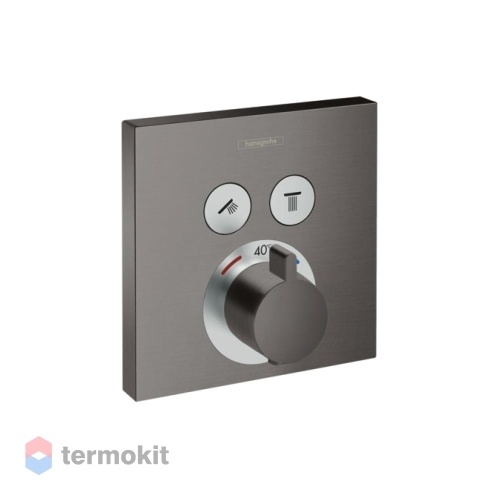 Встраиваемый смеситель для душа Hansgrohe ShowerSelect с термостатом для 2 потребителей черный хром 15763340