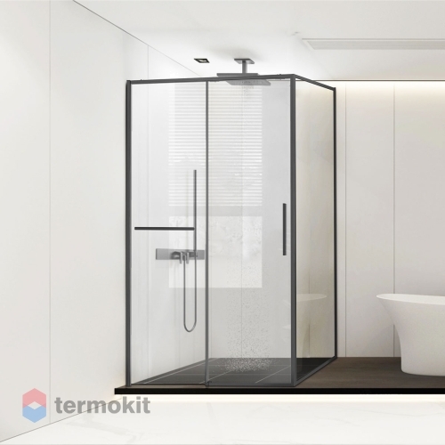 Душевой уголок Vincea Slim Soft 2000x1400x1000 вороненая сталь VSR-1SS1014CLGM