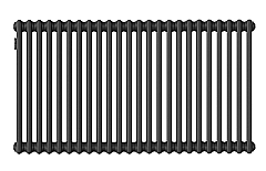 Стальной трубчатый радиатор Kohr Heim 2057/24 секции с боковым подключением 3/4 черный
