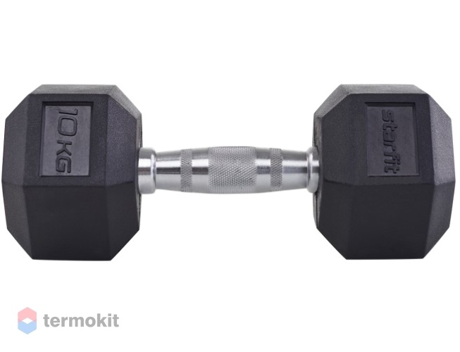 Гантель обрезиненная Starfit DB-301 10 кг, черная 1 шт